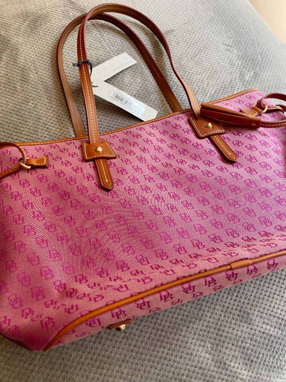 NWT Dooney & Bouke purple Davis tassel shopper